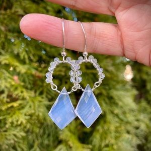 Lavender Quartz & Moonstone Sterling Earrings